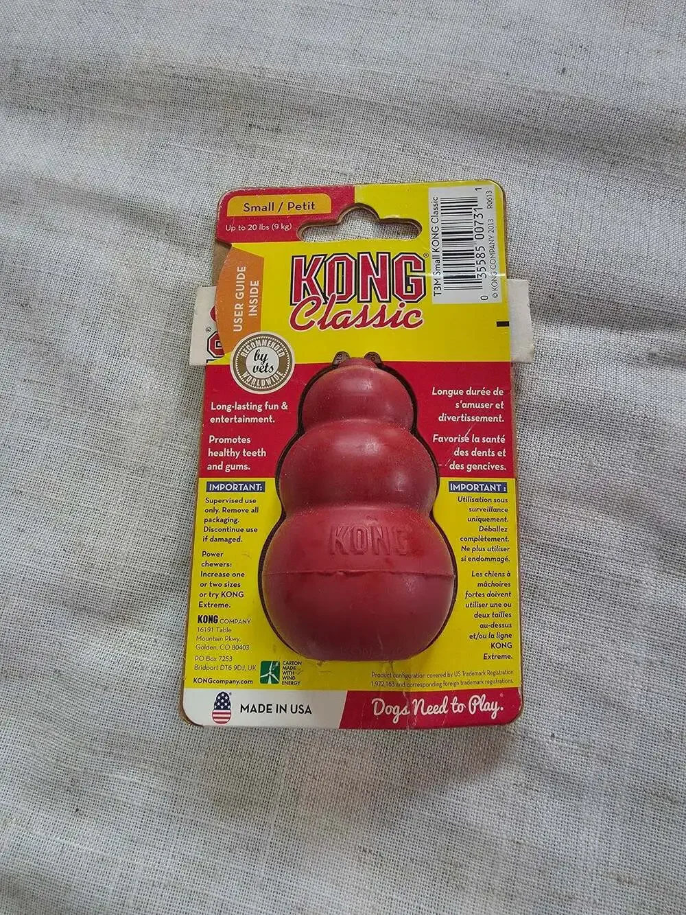 KONG Classic Dog Toy Small Red Natural Rubber Chew Toy